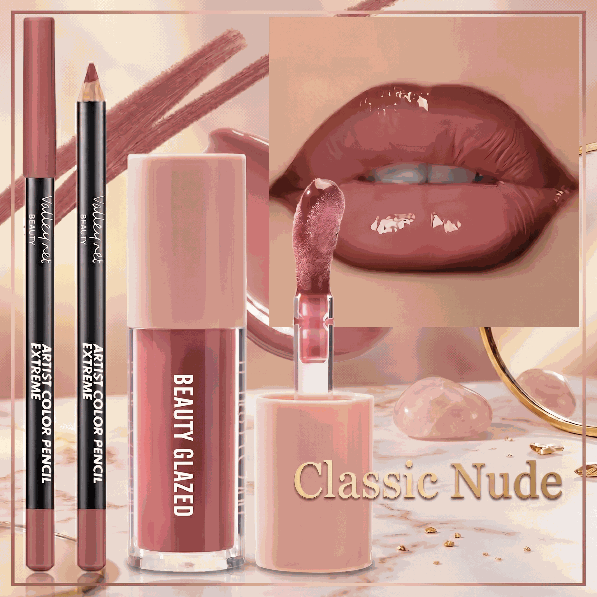 Zenvoria Precision Liner & Liquid Lipstick Duo variant swatches