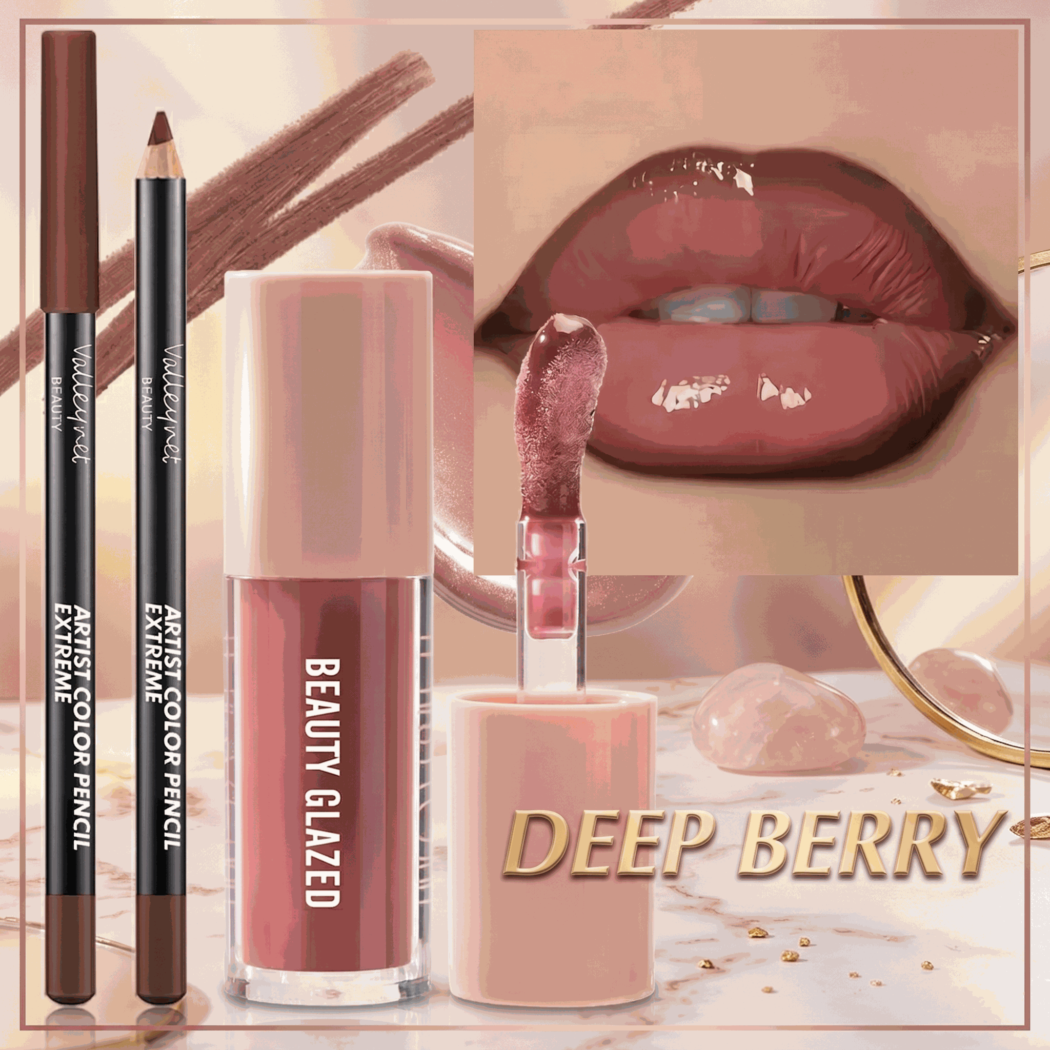 Zenvoria Precision Liner & Liquid Lipstick Duo variant swatches