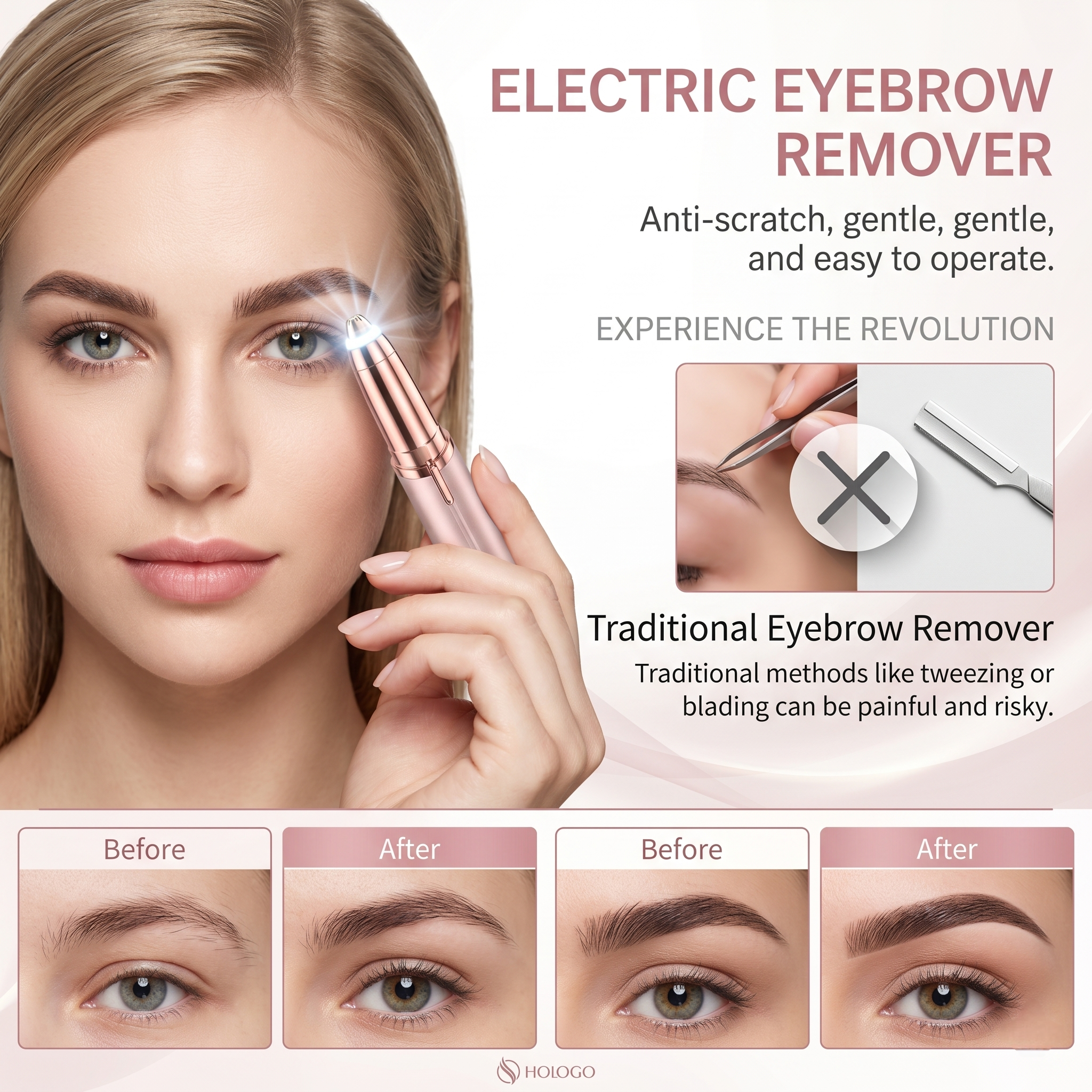 Women Electric Eyebrow Trimmer Eye Brow Shaper Pencil Face Hair Remover For Women Automatic Eyebrow Shavers Pocketknife