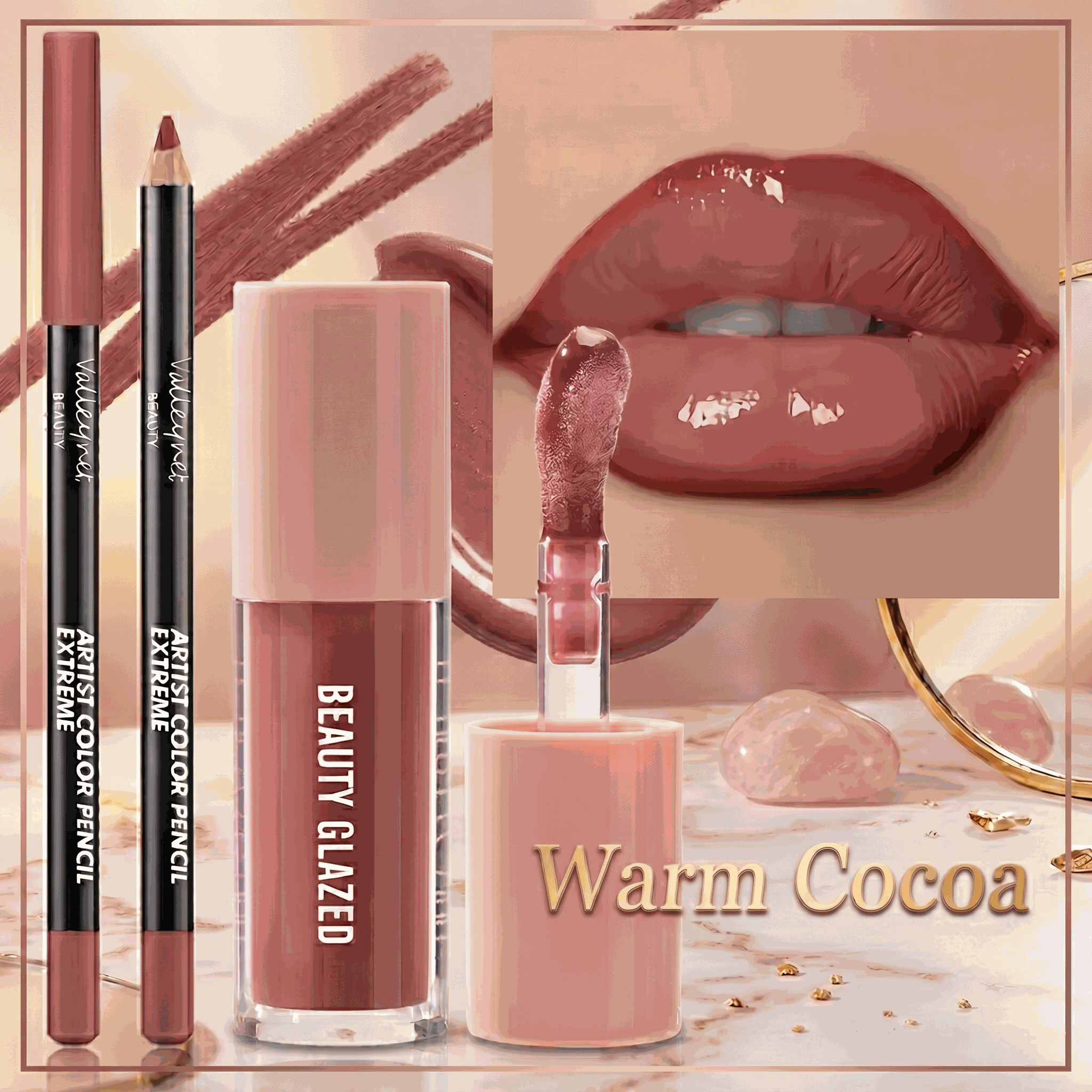 Zenvoria Precision Liner & Liquid Lipstick Duo variant swatches