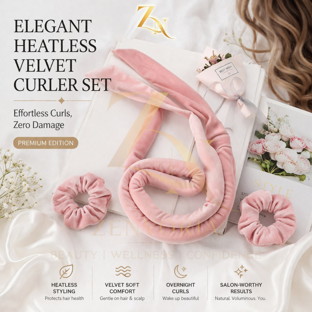 Zenvoria™ Heatless Curling Ribbon – Overnight Hair Curls
