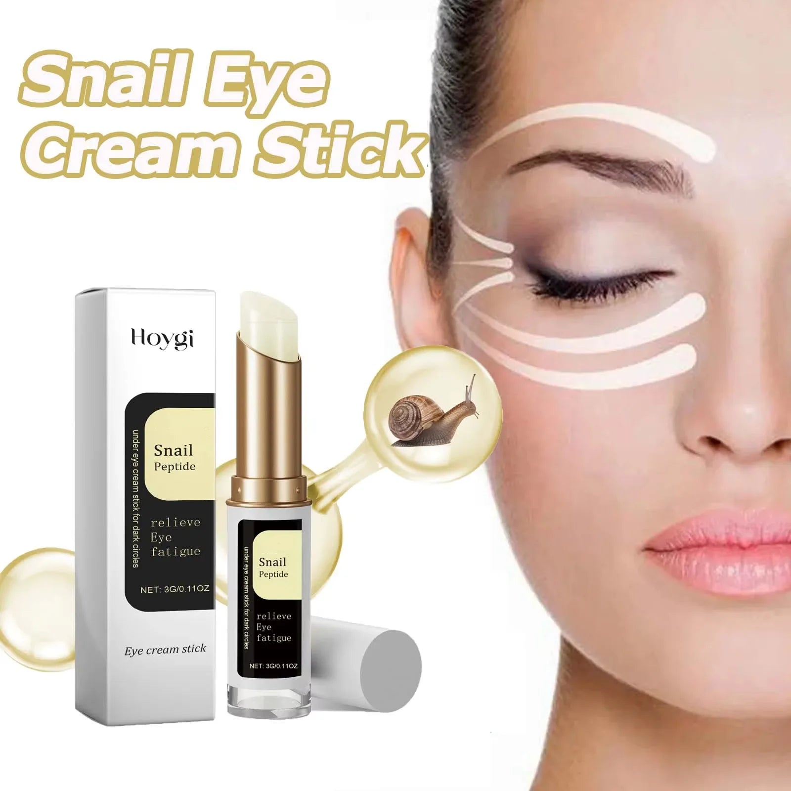 Hoygi Snail Peptide Eye Cream Stick – Dark Circle, Puffiness & Fine Line Care | Zenvoria